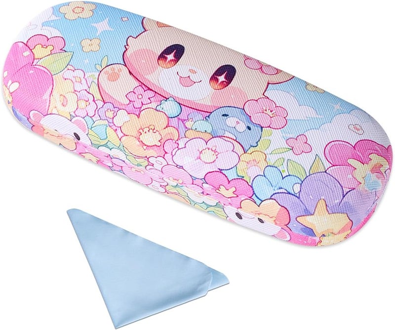 PERFECTSIGHT Store Hard Shell Eyeglasses Case, PU Leather Protective Glasses Case, Cute Eyeglass Case for Women Men Girls - Image 1